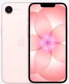 소프트 핑크 색상의 iPhone 17e