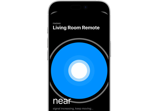 iPhone being used to find Apple TV Remote