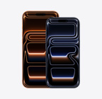 iPhone 17 Pro Max, face avant, orange cosmique, iPhone 17 Pro, face avant, bleu foncé
