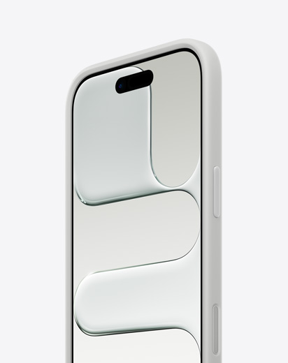 iPhone Air, face avant, vue latérale, profil fin, étui parechoc gris clair sur l’appareil