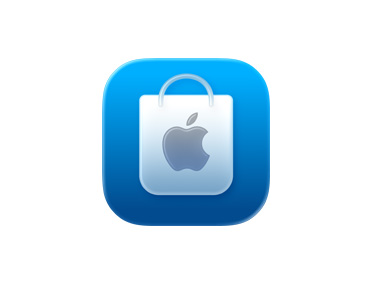파란색 쇼핑백 아이콘의 Apple Store 앱